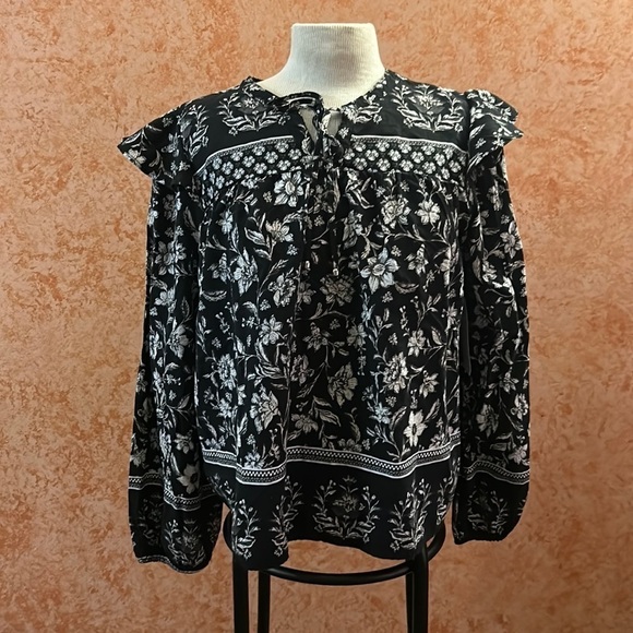 TIME and TRU Floral Long Sleeve Blouse size Large - Picture 1 of 10